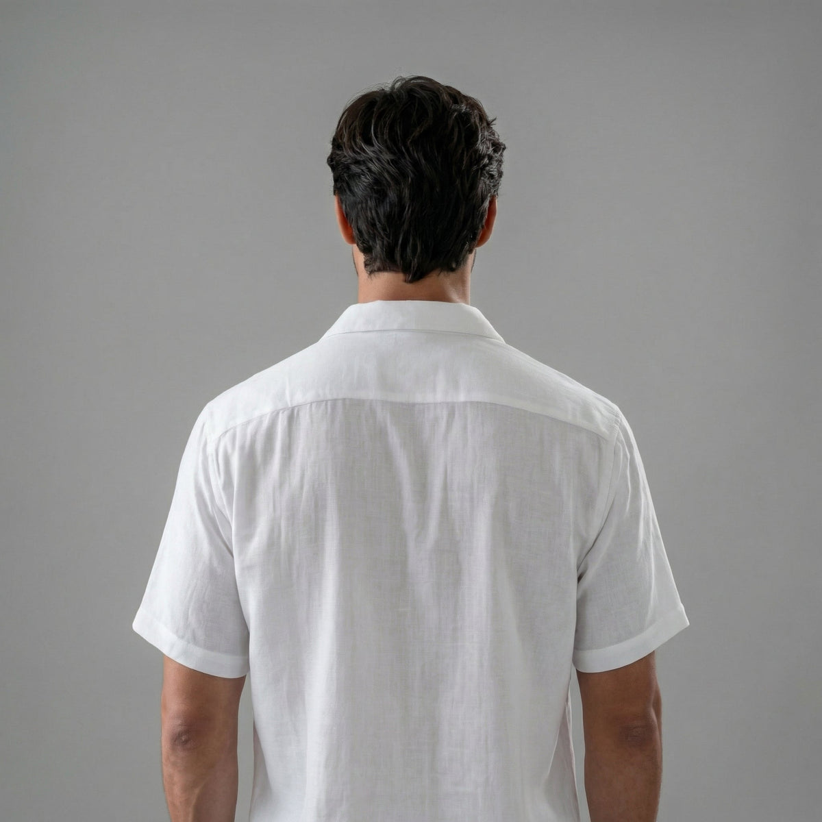 Mens Ribbed Short Sleeve Collar Shirt And Elastic Waist Two Piece Set