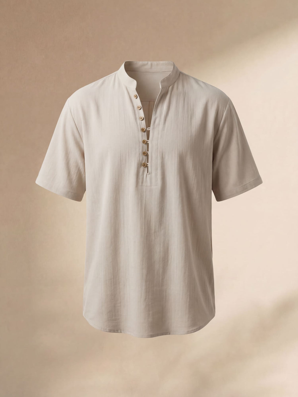 Renzo Men's Modern Breathable Lightweight Linen Button Up Shirt