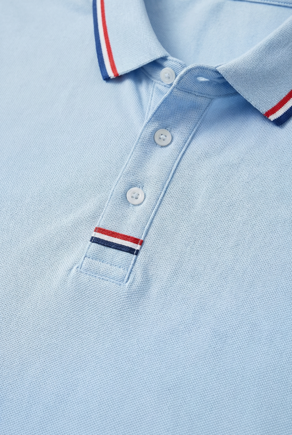 Men's Cotton Short Sleeve Polo Shirt With Contrasting Striped Trim