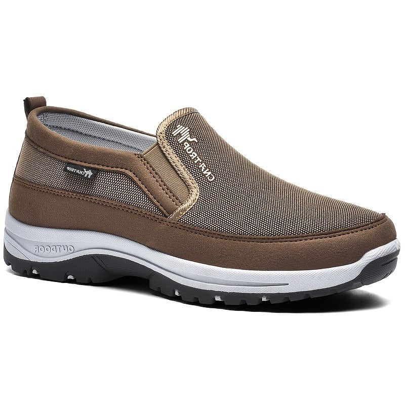 Strideguard Mens Waterproof Orthopaedic Canvas Slip On Shoes With Elastic Panels