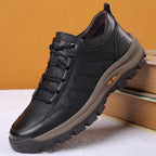OrthaFit Men Textured Leather Lace Up Orthopedic Low Top Sneakers