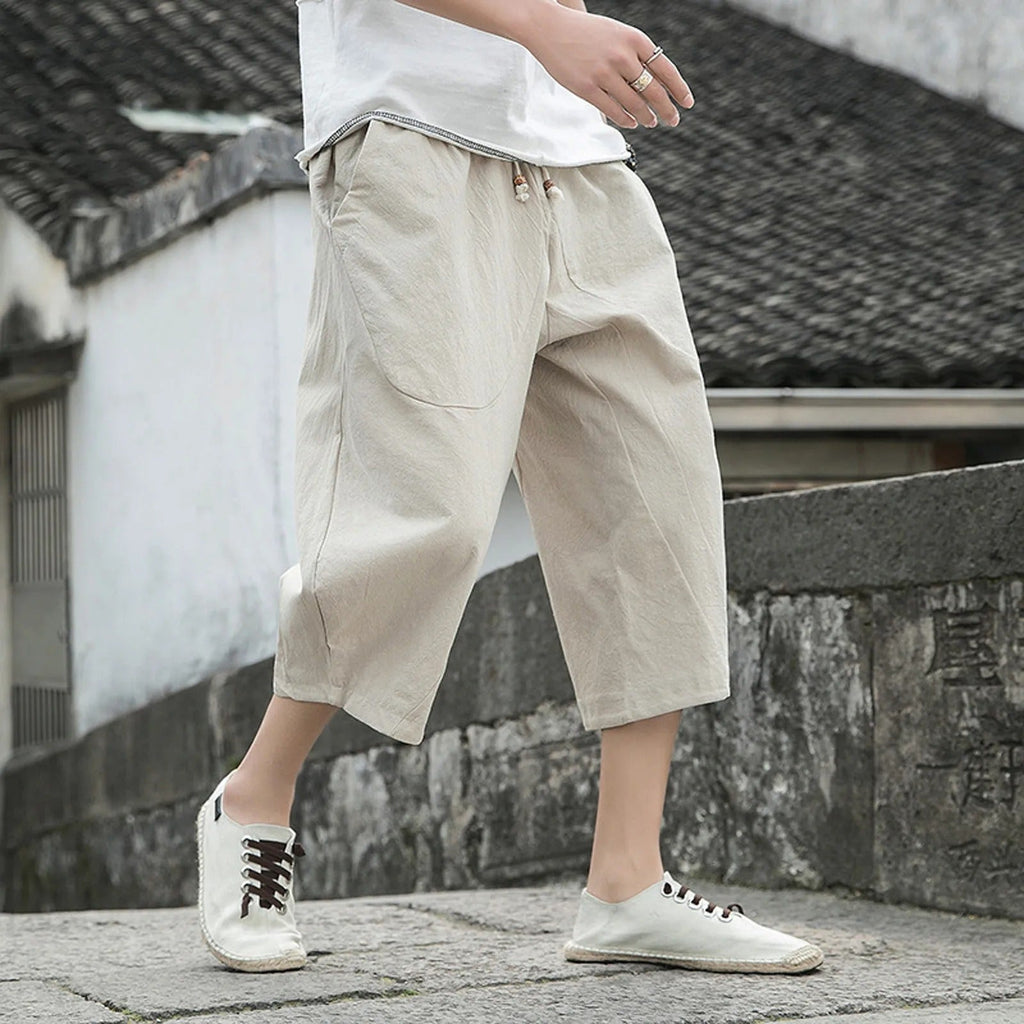 Sammy Jackson Declan Men Linen Three Quarter Breathable Pants