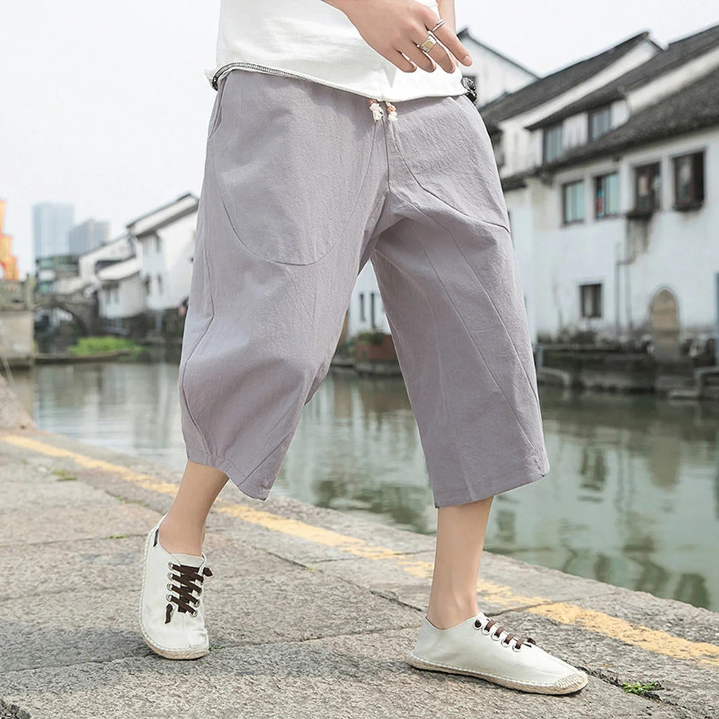 Sammy Jackson Declan Men Linen Three Quarter Breathable Pants