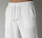 Men's Straight Leg Drawstring Trousers Featuring Elastic Waist And Relaxed Fit